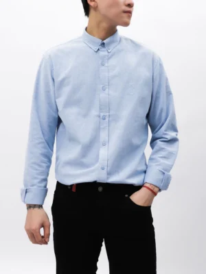 ao-so-mi-oxford-nam-dicyde-mau-ghi-slim-fit, vai-oxford-cotton-chong-nhan, ao-so-mi-nam-cong-so-co-button-down