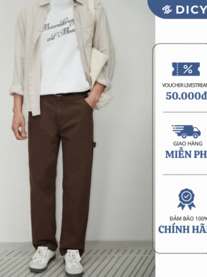 DICYDE - Quần Kaki Nam Ống Rộng Phối Dây Hông Quần - Chất Liệu Cotton