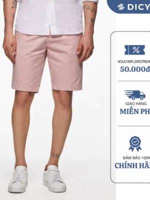 Quần short kaki nam DICYDE form slim gập ly thân trước vải kaki cao cấp chống nhăn mềm mượt